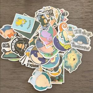 Snorlax stickers (All of them)